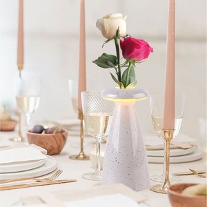 Handmade Ceramic Vase With <b>Led</b> <b>Light</b> Tabletop Decor For Living Room Or <b>Bar</b> - Product Image 5