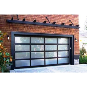 Verre Personnalisé Moteur de Porte de <span class=keywords><strong>Garage</strong></span> Sectionnel Aluminium Couleur Acier Inoxydable Trempé Moderne <span class=keywords><strong>Allemagne</strong></span> Électrique Automatique Noir - Product Image 1
