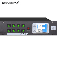 GTSVSOMA DR228 1U Séquenceur d'alimentation 10 canaux monté en rack métallique avec écran rétroéclairé 6000W AC 100-240V Alimentation électrique Norme européenne