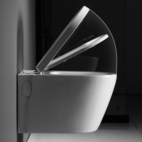 Cuvette de toilette en céramique suspendue au mur de style européen avec siège sans rebord et toilette à chasse d'eau à bas prix P-Trap