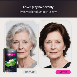 Fabricant en gros de produits de soins capillaires, colorant liquide sans ammoniaque, cheveux gris, crème colorante pour cheveux noire à la pomme, y compris le shampoing - Product Image 4