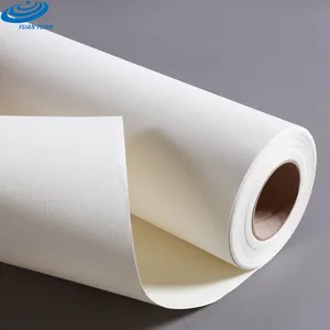 Hause Dekoration Perle Glanz Leinwand Strukturierte Blank Druckbare Druck PVC Tapete Raw Material Wand Papier