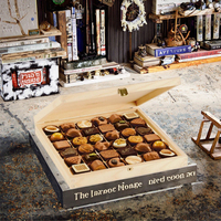 Boîte en bois personnalisée faite à la main, écologique, style art populaire, en pin poli, pour chocolats, cadeau de Saint-Valentin