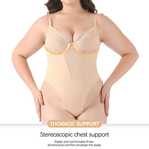 Oem/ODM biểu tượng tùy chỉnh bodysuit Breathable bụng phẳng cơ thể đám cưới Shaper với đệm hip Pads và mông Lift Shaper - Product Image 4