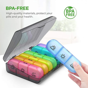 Estuche Semanal para Pastillas, Mini Pastillero de Plástico <span class=keywords><strong>AM</strong></span>/PM, Estuche de Medicamentos de Bolsillo, Estuche para Pastillas en Promoción - Product Image 4