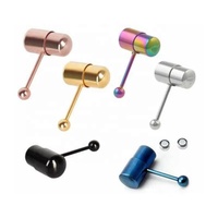 Edelstahl Medizinischer Anti-Allergie Vibrierender Zungenring Unisex Hochzeit Trendiger Piercing-Schmuck