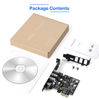 Tarjeta de Expansión PCI Express X1 a USB 3.0 de 4 Puertos + Tipo-C, 5Gbps Super Speed para PC de Escritorio con Windows/Linux, Material PCB en Stock