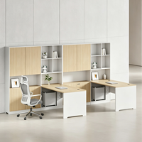 Poste de travail de bureau écologique de qualité E0 avec armoire haute, poste de travail face à face pour personnel, écran de séparation pour superviseur, cabine de bureau