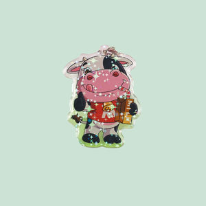 Sin MOQ Revestimiento de resina epoxi de doble cara Encantos de cúpula Llavero de plástico Llavero Barato Impreso Lindo Acrílico transparente Llaveros epoxi - Product Image 5