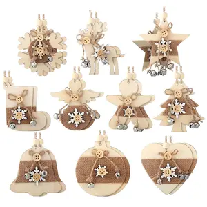 Christmas Decorations Laser Cut Wood Christmas Ornament Wooden Christmas Tree Ornament Eco-friendly