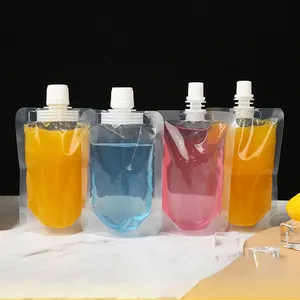 علبة عصير دوي باك مستقيمة قابلة لإعادة الاستخدام كيس بلاستيكي لتعبئة السوائل ومشروبات الفاكهة والعصائر