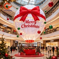 Ballon publicitaire gonflable à thème de Noël avec nœud, imperméable, facile à installer, décoration de Noël extérieure