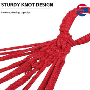 टैसल्स की कपास की रस्सी बच्चों को कंफ्यूज चेयर बुना हुआ कपड़ा स्विंग बिस्तर लटका हुआ आधुनिक डिजाइन आउटडोर लिविंग रूम का उपयोग गैर-जलरोधक - Product Image 4