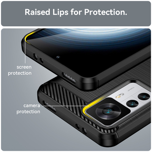 Per <span class=keywords><strong>Xiaomi</strong></span> 12T Pro Case, custodia per telefono con <span class=keywords><strong>Cover</strong></span> posteriore in TPU sottile antiurto con struttura in fibra di carbonio spazzolata per <span class=keywords><strong>Xiaomi</strong></span> Mi 12T Pro - Product Image 2