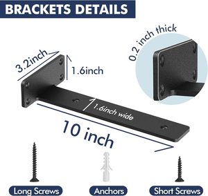 5Mm Dày Nhiệm Vụ Nặng Nề Phần Cứng Hỗ Trợ Kim Loại Đúc Sắt L Wall Mount Nổi Kệ Chân Đế Cho Kệ Gỗ - Product Image 2