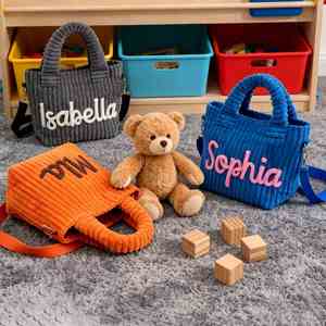 Personalized Women's Corduroy <b>Tote</b> <b>Bag</b>, Mini Crossbody <b>Bag</b>, Casual Shoulder-<b>Bag</b> with Name, Handbag for Picnic Camp Travel - Product Image 4