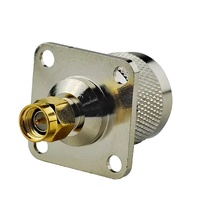 Conector Coaxial RF de Alta Frecuencia Personalizado VSWR N Hembra con Brida SMA Macho 25*25 para Sistemas de Radar y Microondas