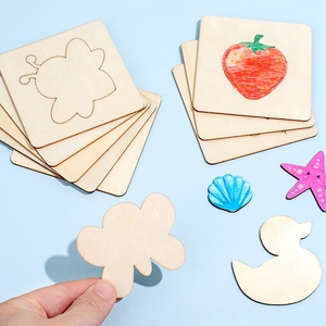 Jouet éducatif bricolage Arts et artisanat <span class=keywords><strong>dessin</strong></span> pochoirs Kit bois animal <span class=keywords><strong>dessin</strong></span> animé puzzle conseil bricolage peinture modèle - Product Image 3