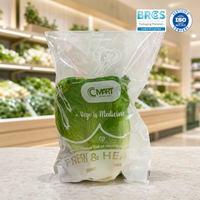 OPP Hoge Transparantie Aangepaste Logo Anti-Mist voor Supermarkt Groentenzak Trapeziumvormige Zak