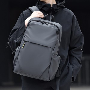 Sac à dos pour hommes, sac d'ordinateur de 15 pouces, sac de voyage d'affaires, couleur unie, noir, gris, bleu, style jeune - Product Image 2