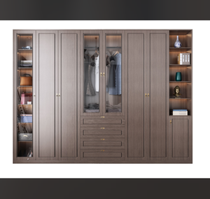 ตู้เสื้อผ้าสีขาวแบบกำหนดเองที่ทันสมัยพร้อมประตูกระจกและไฟในตัวสำหรับการจัดเก็บอัจฉริยะ - Product Image 2