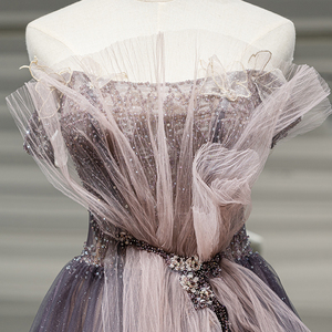 Robes de mariée élégantes Jancember RL125 en organza plissé, sans bretelles, à lacets - Product Image 4
