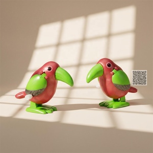 Jouet à remonter en forme de toucan sauteur, idéal pour les cadeaux de fête à thème jungle, les remplisseurs de sacs cadeaux, les cadeaux de Noël, les petits cadeaux de Pâques et les œufs de Pâques - Product Image 1
