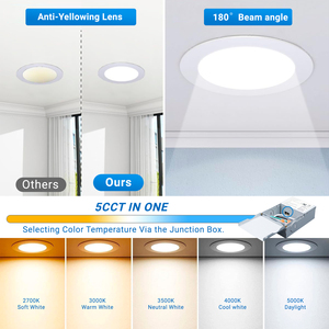 Illuminazione da Interno: Faretti <span class=keywords><strong>LED</strong></span> a Incasso Sottili da 3, 4 e 6 Pollici, Dimmerabili 5CCT 9W per Soffitti di Casa e Ufficio - Product Image 4