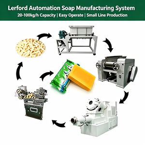 Lerford Automation Soap Manufacturing System Soap Making Machine with 20-100kg/h Capacity Easy Operate for <b>Small</b> Line Production - Product Image 1
