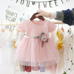 Robes pour filles de style coréen, mode décontractée, dentelle fantaisie, robe unie à fleurs pour bébés et enfants - Product Image 2