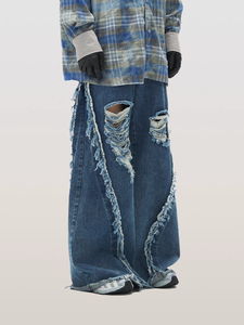 Streetlux กางเกงยีนส์แต่งระบายสำหรับผู้ชายกางเกงยีนส์ผ้าคอตต้อนแบบออกแบบได้ตามที่ต้องการ - Product Image 3