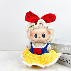 Robe de princesse en crochet fait main Blanche-Neige pour poupée, grand nœud rouge, accessoires de vêtements mignons, plusieurs couleurs - Product Image 2