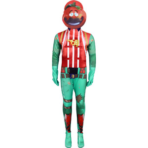 Disfraz de cosplay de Tomato Head, traje de cuerpo completo unisex de poliéster, traje de juego de rol de anime para Halloween, actuación en escenario - Product Image 1