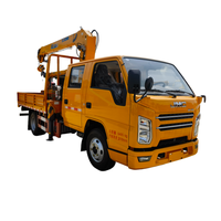 Camion-grue à flèche droite hydraulique JMC Shunda 3.2T 4x2, grue mobile à double rangée 5 places pour réparation électrique