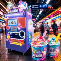 Máquina Expendedora Inteligente Interactiva Red Rabbit de Helados para Niños, Atracción para Centros Comerciales, Capacidad de 12L, Pantalla Táctil, IA