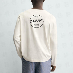 Camisas de Manga Larga para Hombre, Nueva Llegada, 100% Algodón, Corte Holgado, Tres Botones, Estampado Personalizado, Color Sólido - Product Image 3