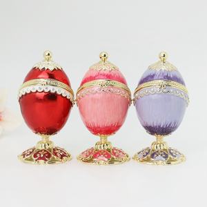 SHINNYGIFTSハンドメイドピューターメタルクラフトロイヤルロマンチックバレンタインデーギフトメタルエナメルローズデザインファベルジエッグトリンケットボックス - Product Image 6