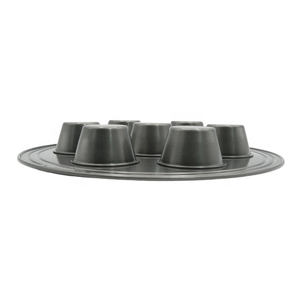 Moule à muffins de 7 tasses en acier épais, avec poignée large. Revêtement antiadhésif de qualité supérieure, idéal pour cuire des muffins et des cupcakes pour les fêtes - Product Image 2