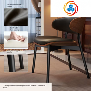 Metal Frame Leather <b>Cushion</b> Minimalist Style Modern Interior Design Furniture Kitchen Cafe Restaurant Dinning Room <b>Chair</b> - Product Image 6