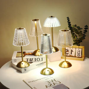 Touch Led Lámparas de escritorio de cristal de lujo Led Luz de noche Lámpara de mesa inalámbrica recargable para sala de estar - Product Image 3