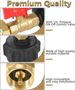 Gás Nível Indicador para 1lb Propano Garrafa Tanque De 20 ~ 40LBS Cilindro com On/Off Controlador Válvula QCC1 Propano Recarga Adaptador - Product Image 4