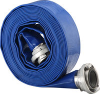 Tuyau d'évacuation d'eau plat en PVC bleu, 1/2 pouce, flexible, pour pompe de piscine, irrigation agricole et drainage