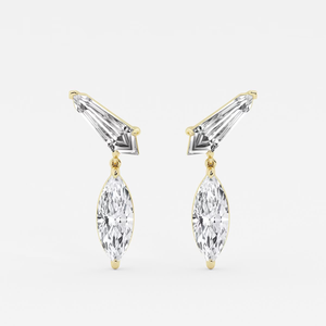 Pendientes de Diamantes Cultivados en Laboratorio con Corte Marquise y Escudo de 4 1/3 Quilates, Joyería Elegante y Moderna para Mujer, Lujo Contemporáneo - Product Image 5