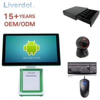 LIVERDOL Pantalla táctil inteligente Pantalla dual Sistemas POS Máquina Caja registradora con impresora térmica para restaurante minorista
