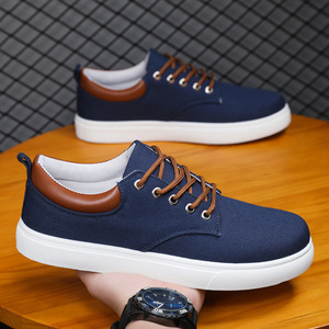 Nouvelles chaussures en toile <span class=keywords><strong>pour</strong></span> hommes, grande taille, coupe basse, toutes occasions, semelle en caoutchouc antidérapante, talon plat, bout rond, chaussures décontractées <span class=keywords><strong>pour</strong></span> hommes - Product Image 1