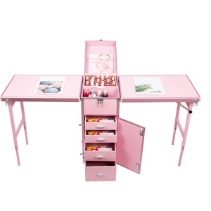 Fabriek Oplaadbare Tafel Make-Up Reizen Opslag <span class=keywords><strong>Trolley</strong></span> 4 Lade Rollen Grote Ruimte Nagel Werkstation Schoonheid Voor Nagel Met Verlichting - Product Image 5