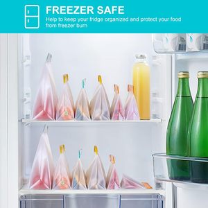 Reusable Gallon Freezer Bags, Dishwasher-Safe Silicone Food <b>Storage</b> Bags in Assorted Sizes, Perfect for Snacks - Product Image 1
