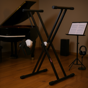 Support de piano électrique robuste de style Double X, réglable et portable, en métal, pour appareil musical par DB - Product Image 2