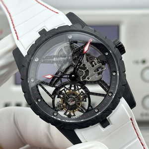 Reloj Mecánico de Lujo de Alta Gama, <span class=keywords><strong>Serie</strong></span> King, con Tourbillon Hueco de Fibra de Carbono, Correa <span class=keywords><strong>Blanca</strong></span>, para Hombre, para el Día a Día - Product Image 2