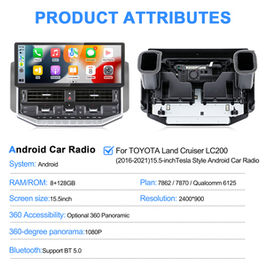 Autoradio Android GPS DSP multimédia Carplay Navihua, nouveau produit, 12,3 pouces, pour Toyota Land Cruiser LC200 2016-2021 - Product Image 2